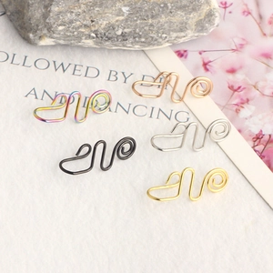 Set of five non-piercing spiral nose rings in gold, silver, black, and rose gold finishes