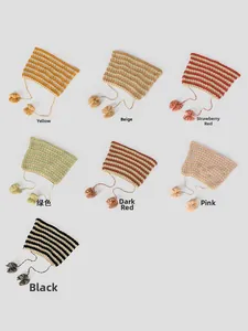 Handmade striped summer knitted hats with tassels available in seven vibrant colors