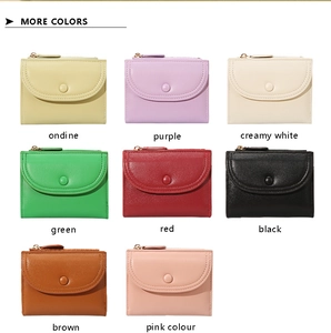 Carteras cortas para mujer en ocho colores con cierre de botón y compartimento