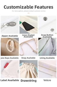 Detail showing custom options like zippers, snap buttons, and inner pockets on mesh bags
