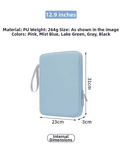 Specifiche tecniche per custodia tablet da 12,9 pollici in PU azzurro impermeabile