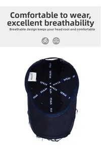 Vue intérieure montrant le coton respirant et les détails usés de la casquette de baseball