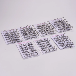Wholesale bulk pack of 12 pairs small stainless steel hoop earrings on display card