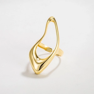 S925 Sterling Silver Irregular Hollow Ring For Women Exaggerated Hip Hop Punk Style Adjustable Finger Ring Jewelry