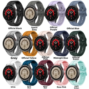 Detailed grid showing 14 color options for the silicone sport band with matching buckles