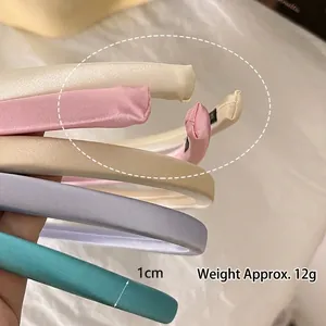 Glossy fabric sponge headband set in candy colors with 1cm width and lightweight design
