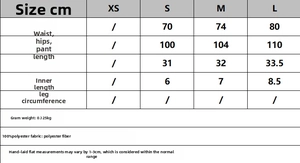Tableau des tailles du XS au L pour ensemble veste et short à pois en gaze bouclée