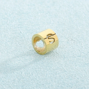 Gold plated titanium steel pendant with hollow letter S for DIY jewelry making