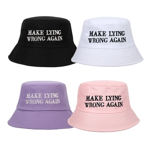 Chapeau Bob En Toile De Coton Brodé Slogan Lettre Imprimé Protection Solaire Décontracté Été Extérieur Pêche