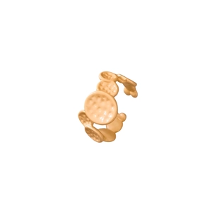 Golden oval hammered disc open ring featuring a retro textured adjustable design