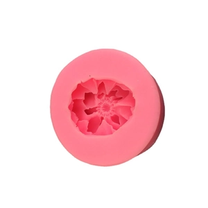 Pink circular peony flower silicone mold for cake fondant and DIY scented candles