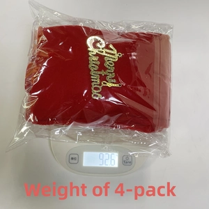 Detailed weight measurement for a set of four Christmas fabric wine bottle bags