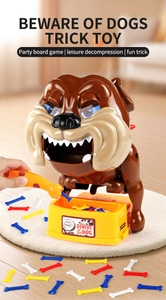 Détails du jeu de société Gare au Chien avec os colorés et figurine de bouledogue