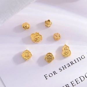 925 Sterling Silver Beads Traditional Chinese Style Gourd Ingot Ruyi Pattern DIY Bracelet Necklace Spacer Charms