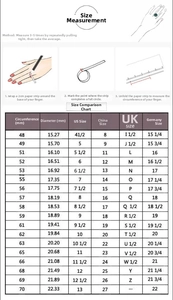 Comprehensive ring size chart and measuring guide for stainless steel open rings