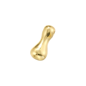 Close-up of golden irregular waterdrop pendant with a high mirror polished finish