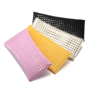 Portable PU leather sunglasses pouch set with quilted texture in multiple vibrant colors