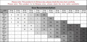 Men's V-neck cotton T-shirt size chart with height and weight measurement recommendations