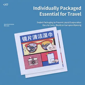 Disposable anti-fog wipes for lenses and screens on a blue background in individual packets