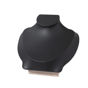 Solid wood base black necklace display stand mannequin for jewelry photography