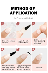 Guide détaillé en 6 étapes pour poser des faux ongles French Almond avec gel de construction