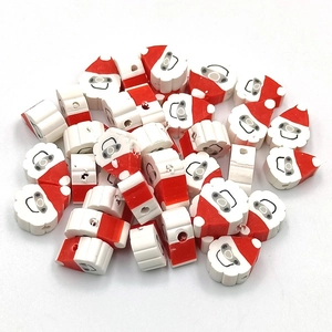 DIY Christmas snowman head clay beads for handmade bracelets and necklaces accessories