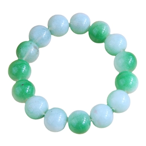 Round Glass Bead Bracelet Elastic Stone Texture Gradient Colorful Simple Boho Style Jewelry For Women