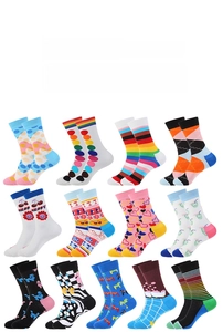 Détails de la collection de chaussettes mi-hautes à pois, rayures arc-en-ciel et cœurs