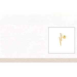 Spécifications du clou d'oreille éclair en argent 925 avec zircone et plaqué or 18k