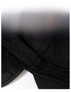 Detail of the widened sweatband with moisture-wicking fabric inside the winter cap