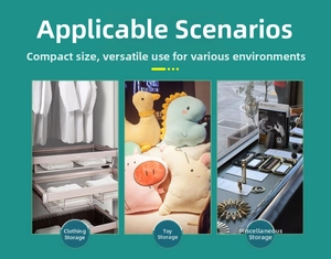 Three scenes showing versatile wall storage bags for clothes, toys, and stationery items