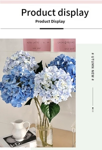 Detail view of 3D printed blue hydrangea petals with realistic silk cloth texture