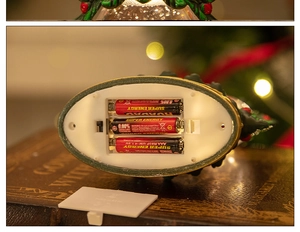 Detail of the battery compartment for the Christmas snow globe light using 3 AAA batteries