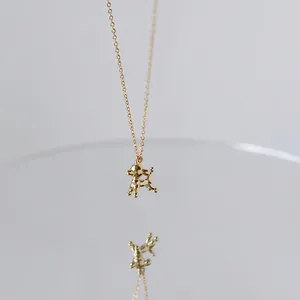 Cute 18K gold plated titanium steel balloon dog pendant necklace for women