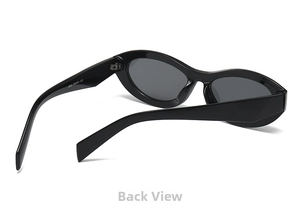 Detailed inner view of vintage oval sunglasses frame with size 5652 54-18-143 engraving