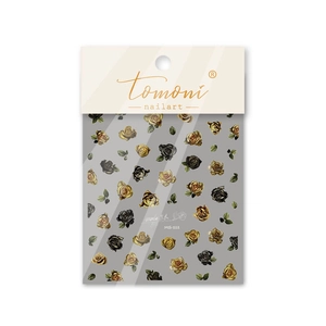 Japanese gold rose nail art stickers MS-111 with self-adhesive floral designs