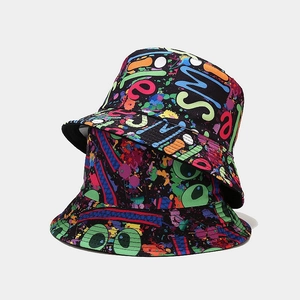 Cappelli alla pescatora con stampa graffiti colorati per uomo e donna stile street