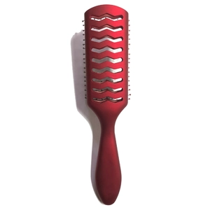 Spazzola scheletro rossa con design a onde cavo e manico ergonomico per styling capelli