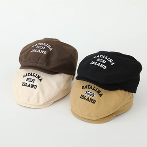 Kids Retro Cotton Flat Cap Embroidery Letter Newsboy Beret Hat For Toddler Boys Girls Adjustable