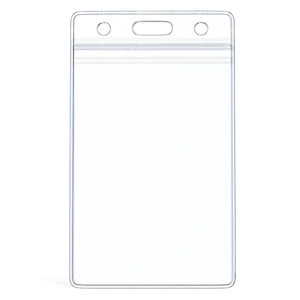 Portatarjetas De Identificación Transparente PVC Impermeable Cremallera Etiqueta Nombre Vertical Horizontal Oficina
