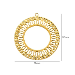 Tabella dimensioni ciondolo tondo in acciaio: 32 mm di altezza e 30 mm di larghezza totali