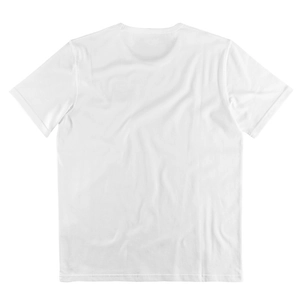Macro view of the plain back side of a white cotton t-shirt with smooth texture