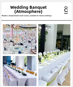 Close-up of white stretch polyester chair cover showing smooth fit for hotel wedding banquets