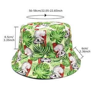 Reversible squirrel pattern bucket hat with sun protection dimensions 56-58cm for outdoors