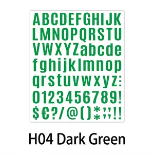 Detail showing dark green bold alphanumeric stickers for DIY journals and water bottles