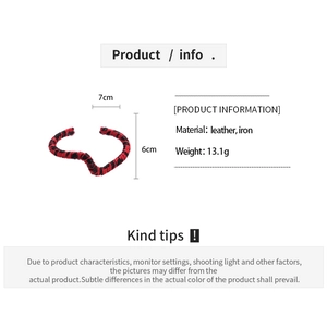 Detailed size specifications for leather leopard print open bangle with weight and dimensions