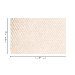 Linen placemat with botanical pattern 30x45cm beige heat resistant dining table mat
