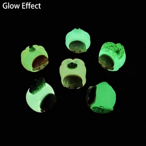 Set aus 6 im Dunkeln leuchtenden Mini-Gemüsefiguren aus Harz für Deko und Zubehör