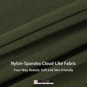 Cloud-feel backless yoga set in army green nylon-spandex fabric with 4-way stretch