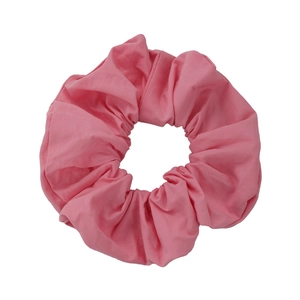 Elegant pink fabric scrunchie with soft pleated texture for women daily hair styling